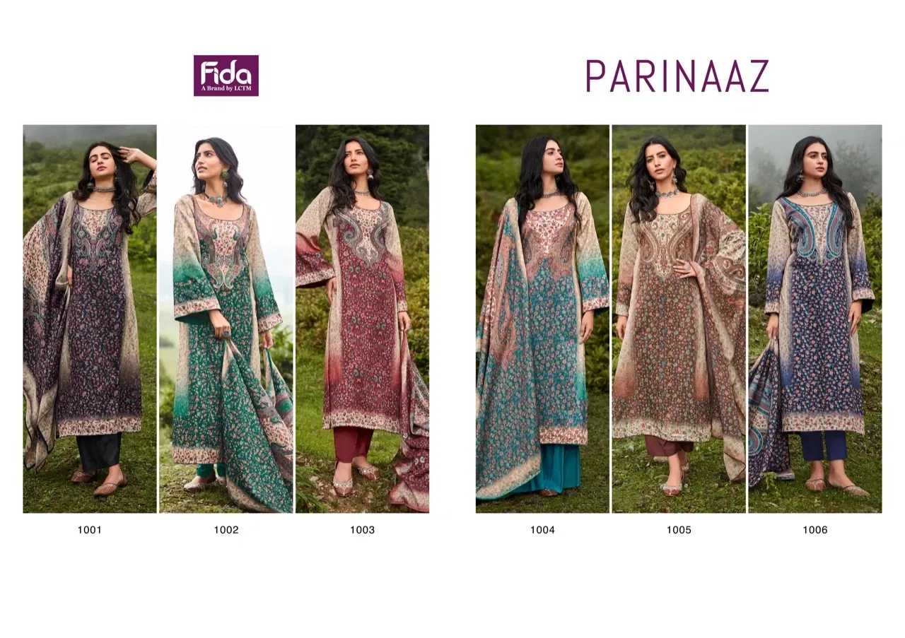 Fida Parinaaz Printed Pashmina Dress Material Catalog
